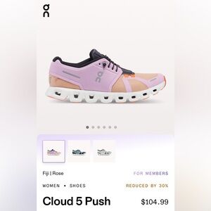 On Cloud 5 Push in Rose Fiji Women’s 6.5